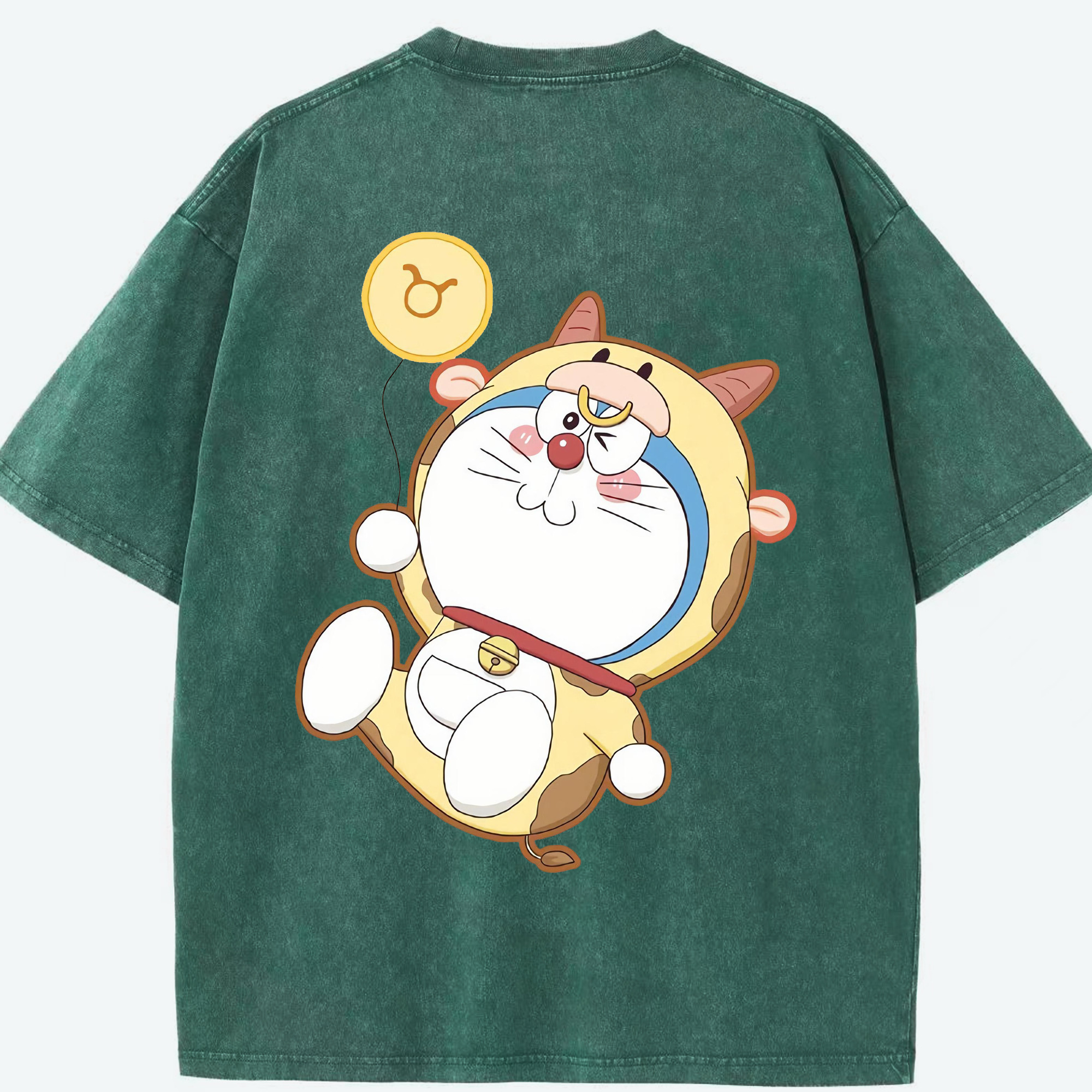 （画像用） ドラえもん Doraemon 綿100% ヴィンテージ風 半袖Tシャツ（背面プリント）